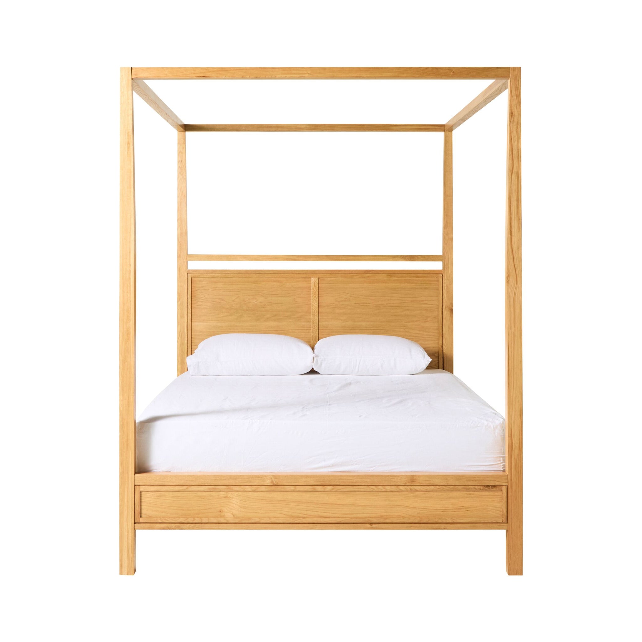 Avalon Queen Four Poster Bed Light Oak