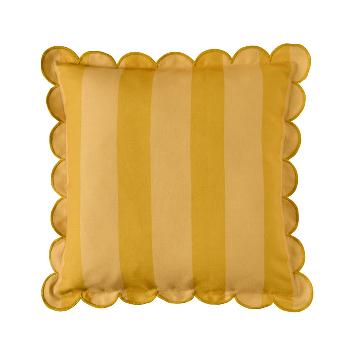 Aruba Scallop Edge Stripe Outdoor Cushion Butter 45x45cm