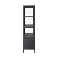 Nero 6 Door Display Cabinet 135 x 40 x 160cm Black