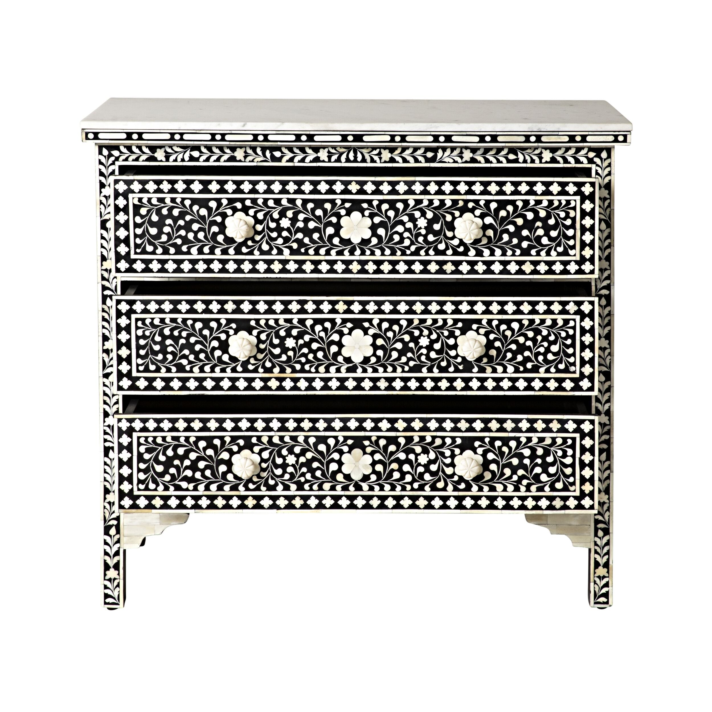 Bone Inlay Chest Black