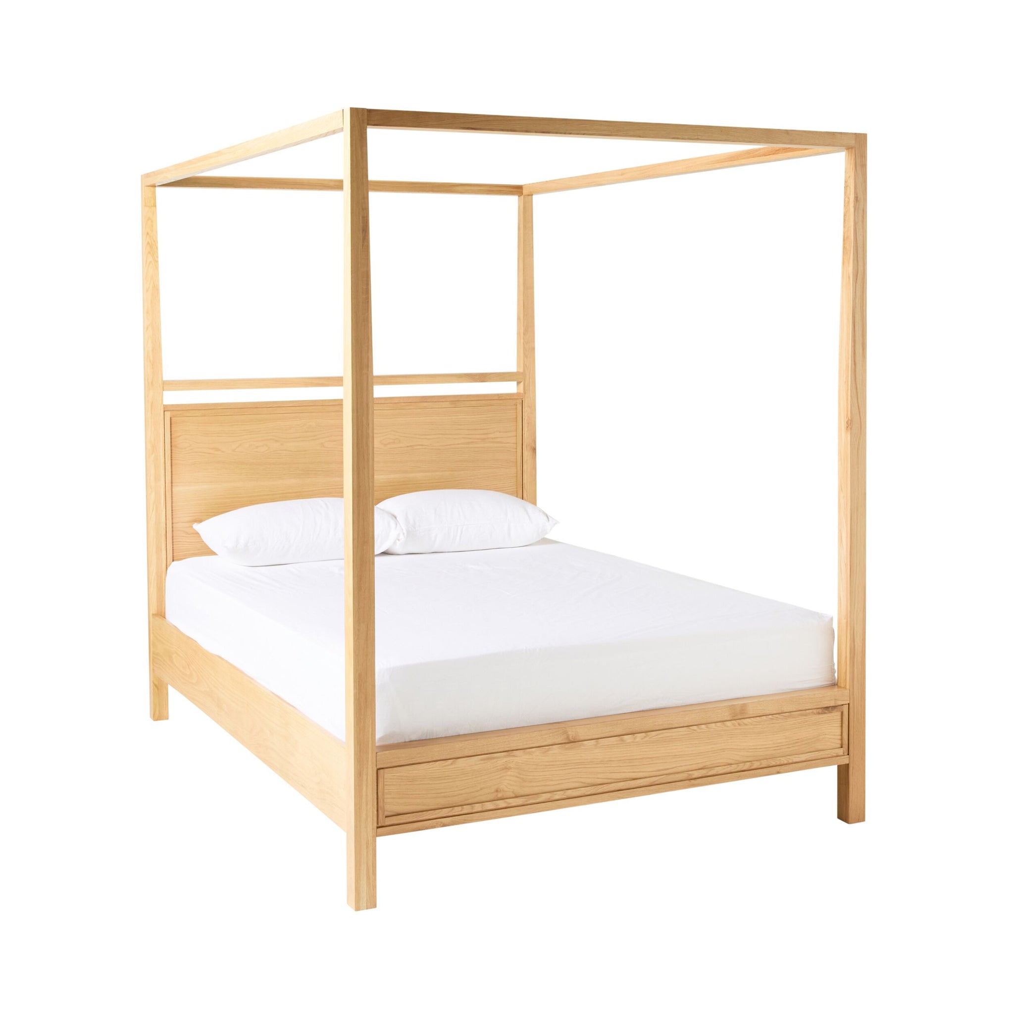 Avalon King Four Poster Bed Light Oak