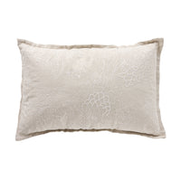 Anais Embroidered Linen Cushion Natural 40x60cm