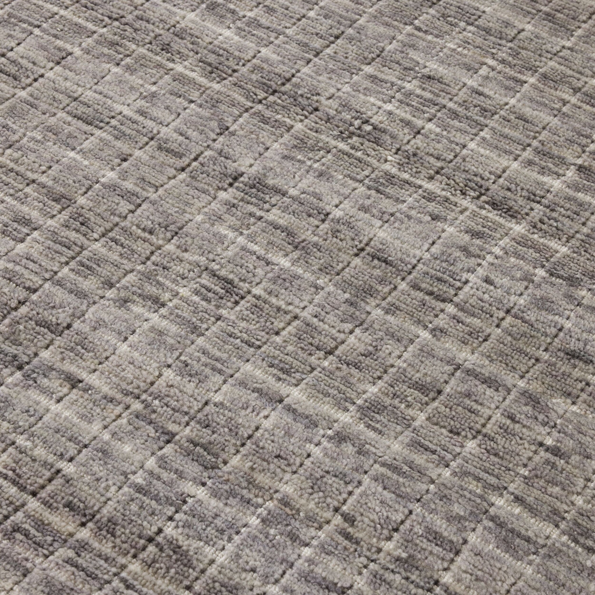 Charcoal Grid Handloom NZ Wool Rug 150x240cm