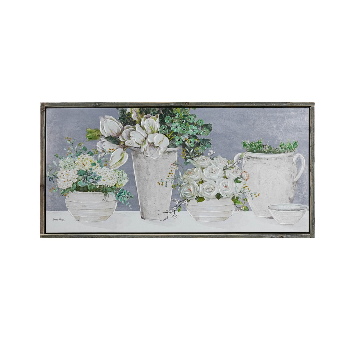 Galleries Porcelain Petals Framed Textured Print 120x60cm