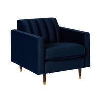 Stitch Velvet Armchair Indigo