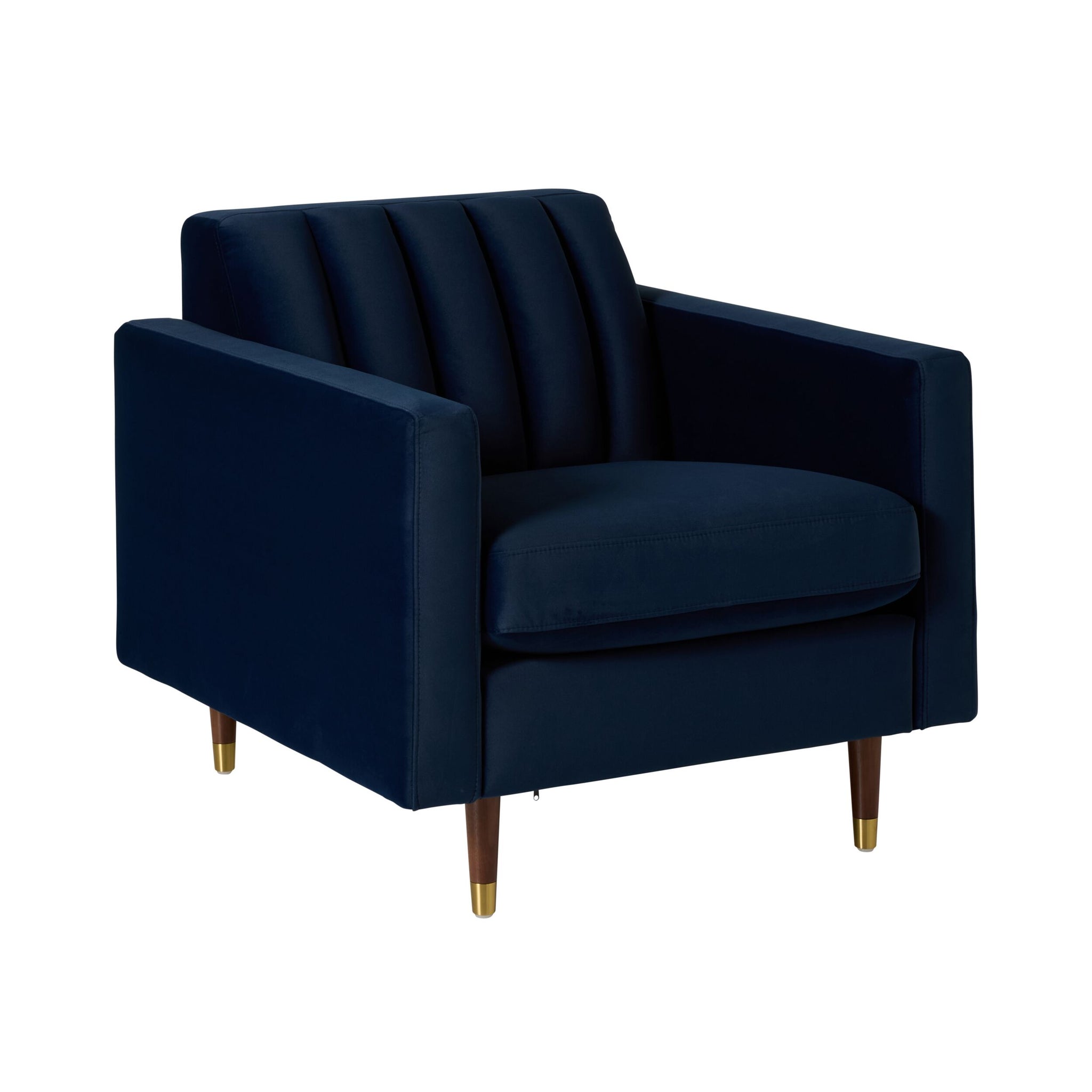 Stitch Velvet Armchair Indigo