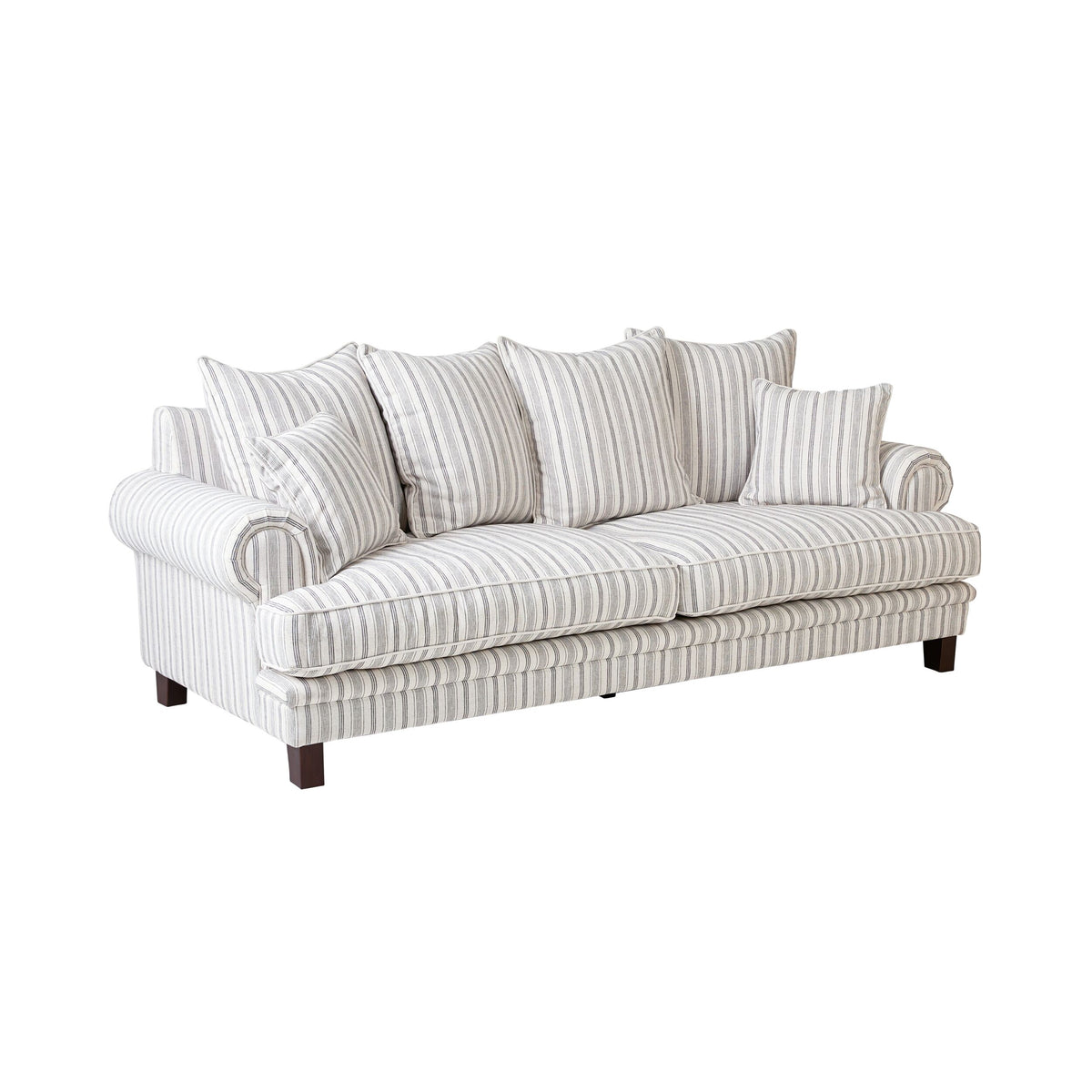 Lisette 3.5 Seater Deep Sofa Linen Stripe