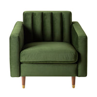 Stitch Velvet Armchair Juniper Olive