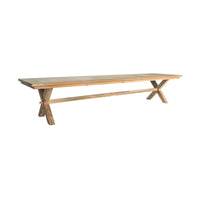 Reclaimed Teak Cross Leg Dining Table 400cm