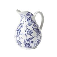 Claymont Flowers Jug Blue And White 22X17.5X25cm