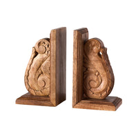 Fleur De Lis Wooden Bookends