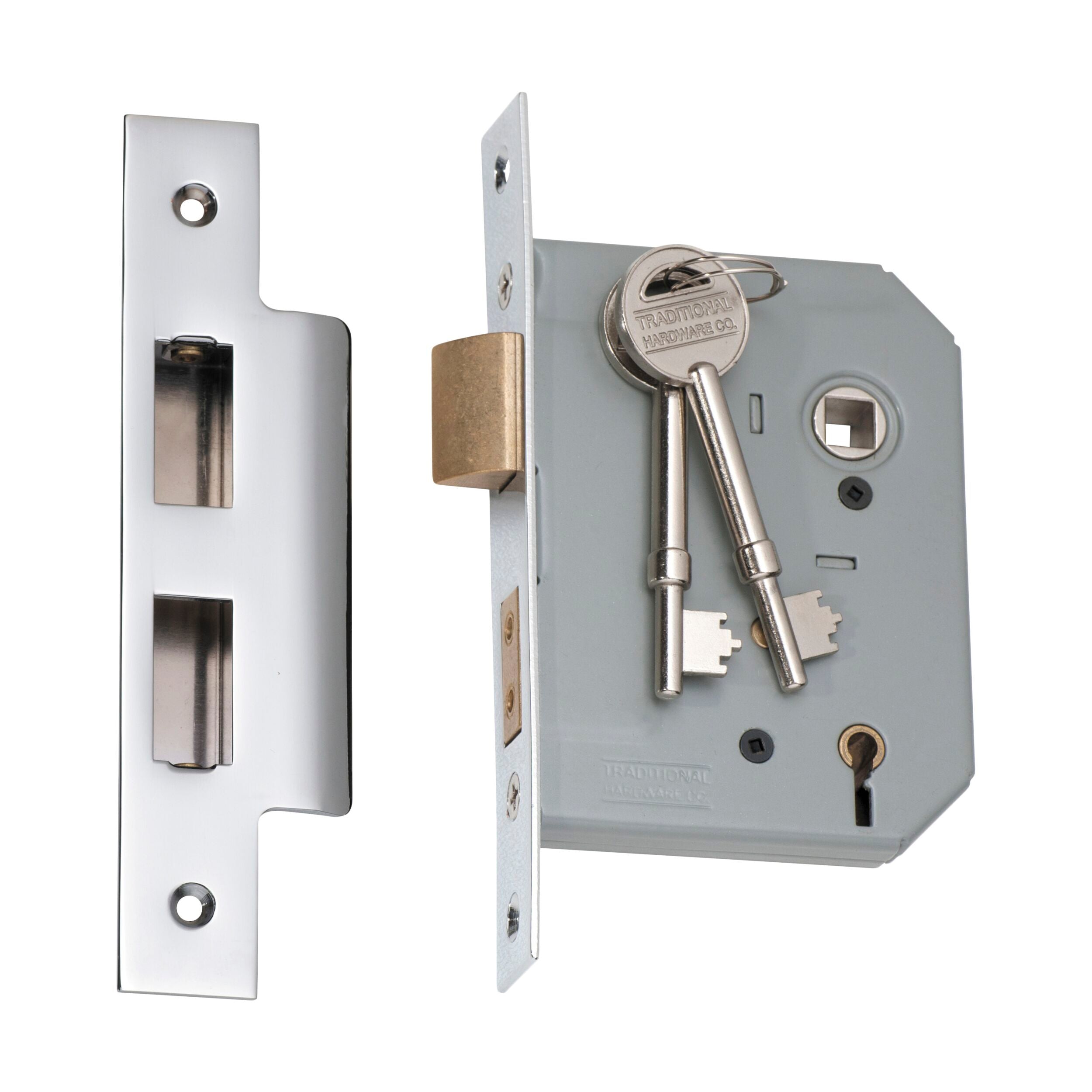 2167 Mortice Lock 5 Lever Chrome Plated CTC57mm Backset 57mm