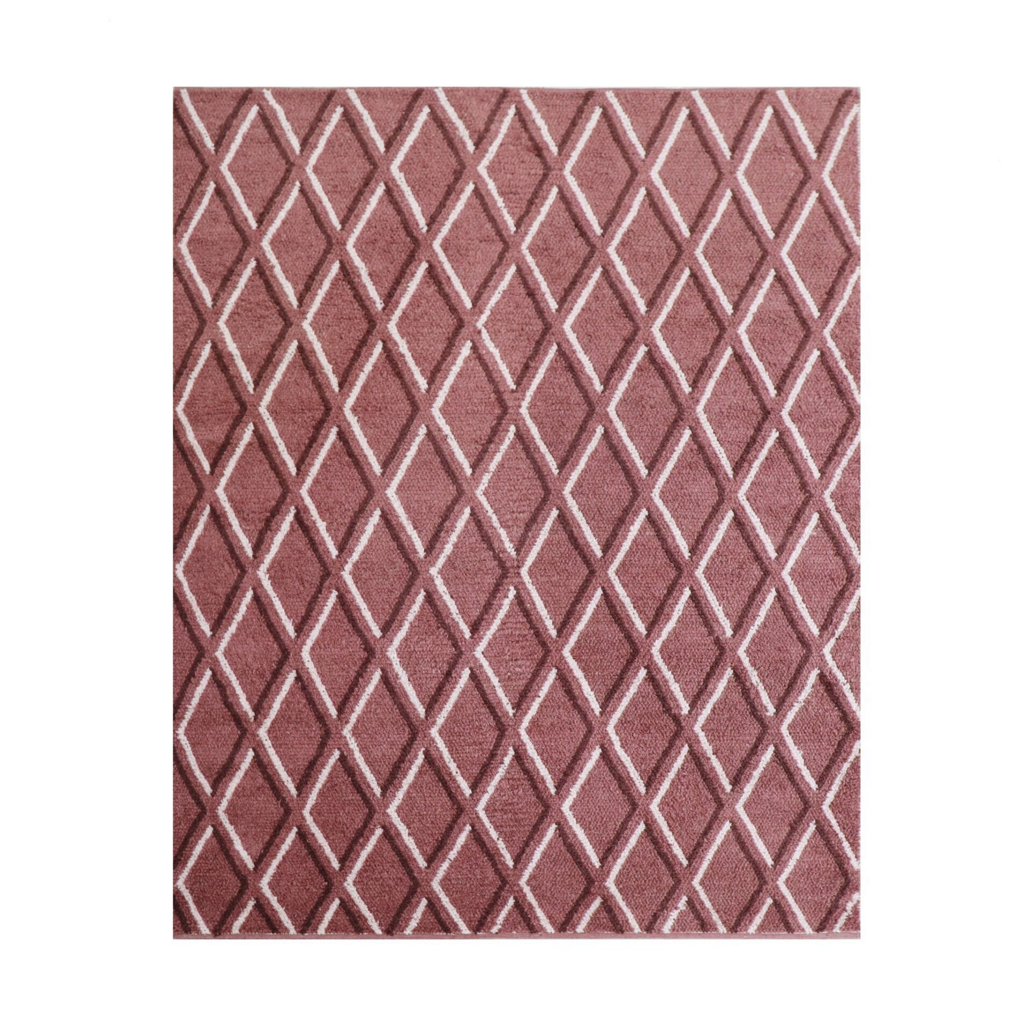 Modessa Lattice Shag Rug Berry 240x300cm