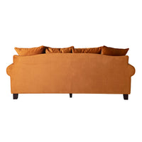 Lisette 3.5 Seater Extra Deep Luxe Velvet Sofa Burnt Orange Custom C-009