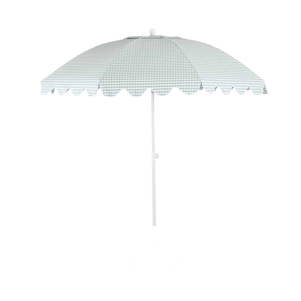 Amalfi Umbrella Scallop Edge Green/White Gingham