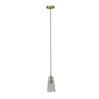 Solene Glass Pendant Matte Brass 10x10x24cm