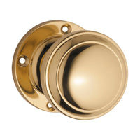 0723 Door Knob Milton Round Rose Pair Polished Brass D54xP65mm BP57mm