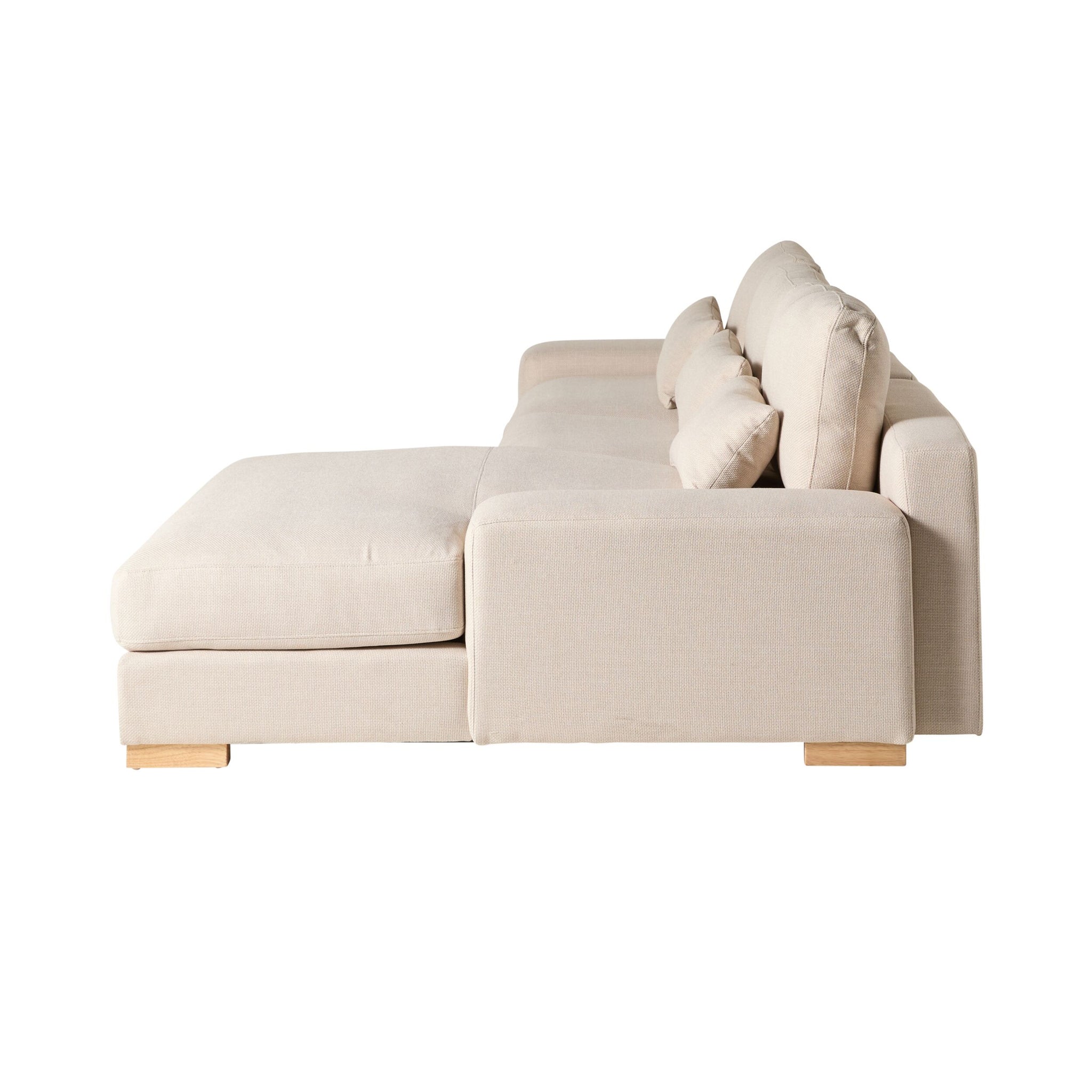 Herron 3 Seater Sofa with RHF Chaise Ivory Weave