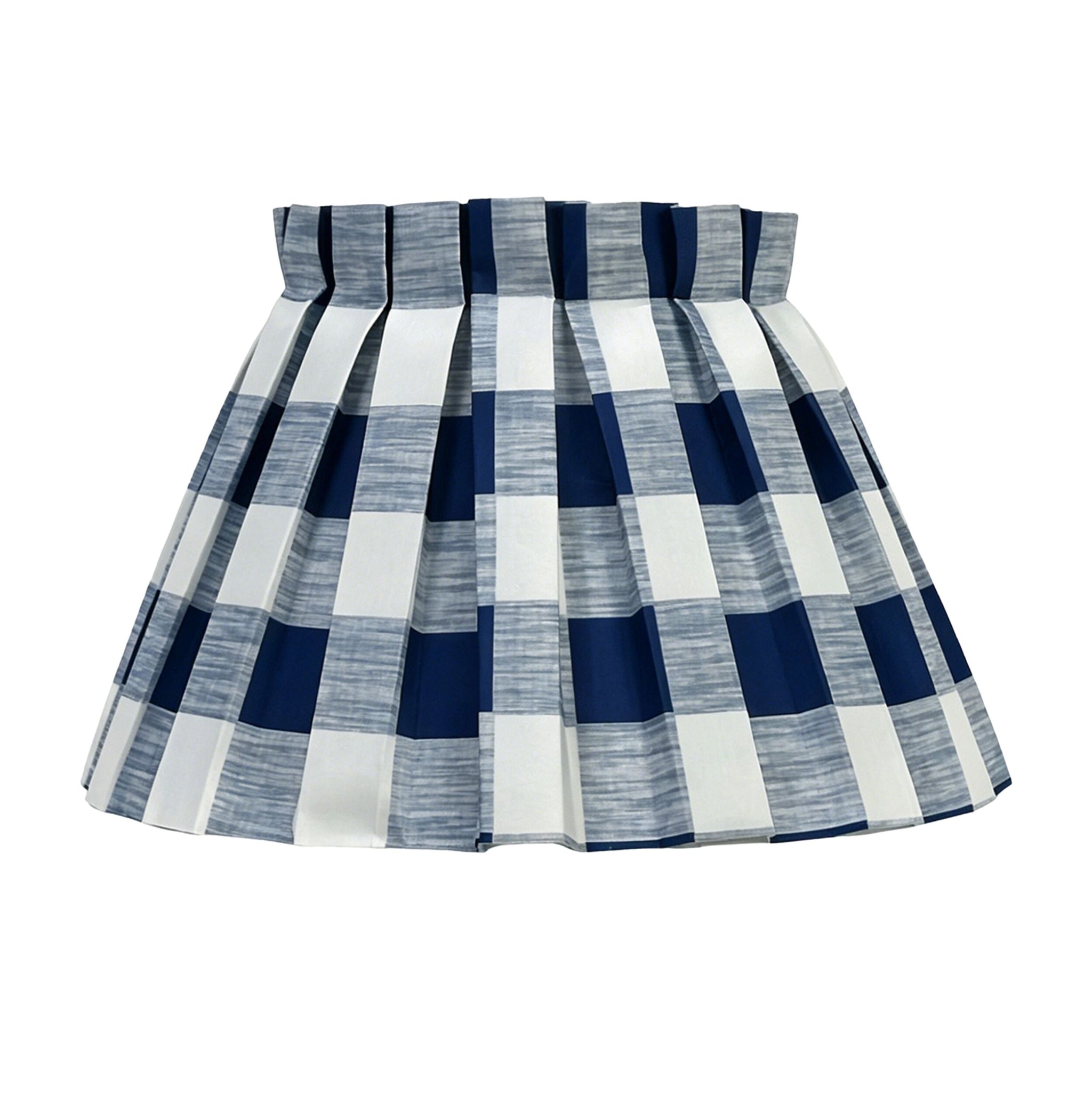 Elsie Gingham Tapered Shade Navy 35cm
