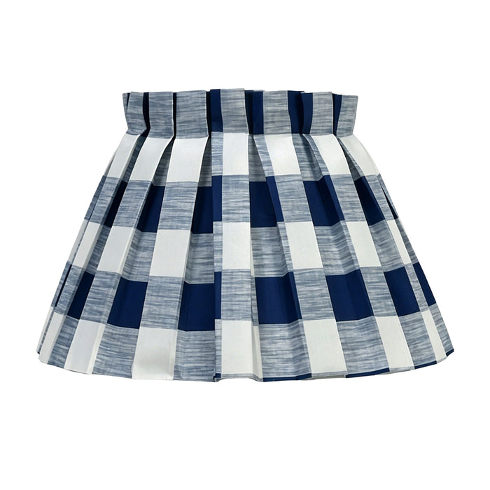 Elsie Gingham Tapered Shade Navy 35cm
