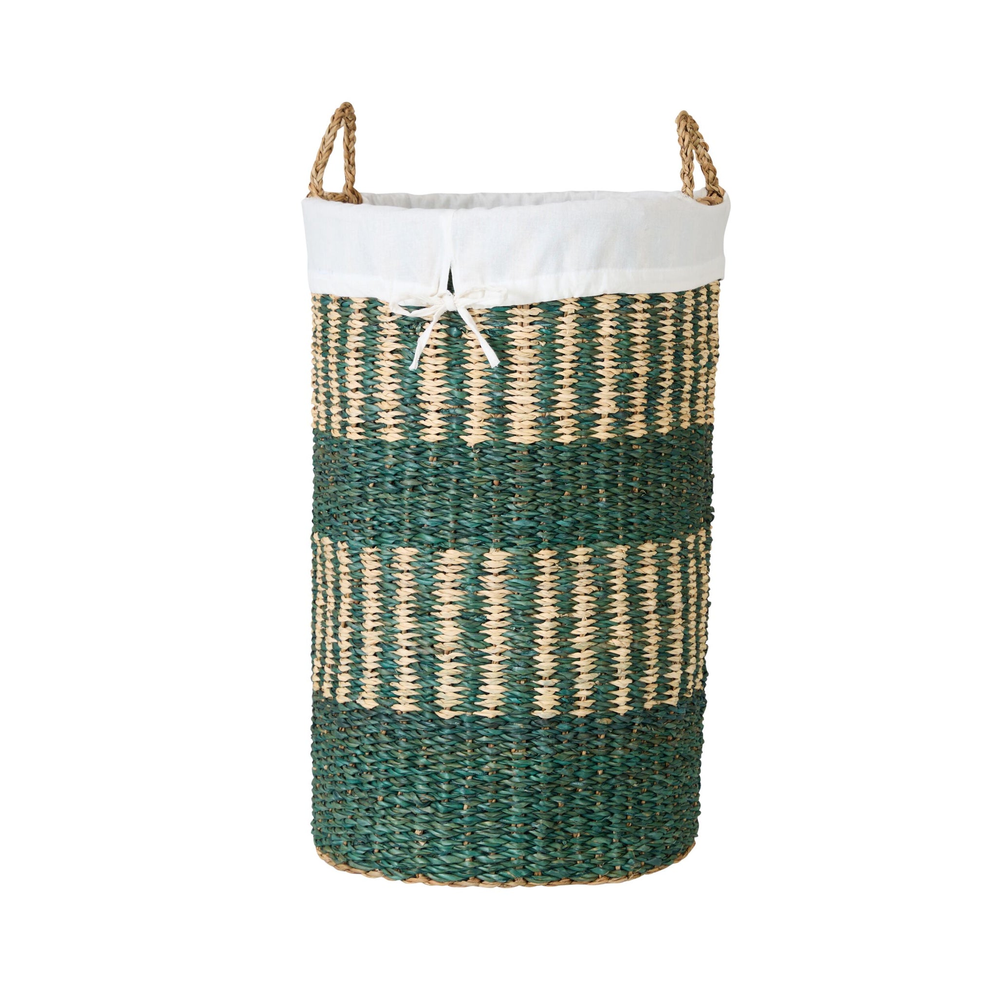 Elira Stripe Lined Laundry Basket