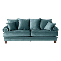 Lisette 3.5 Seater Velvet Sofa Aura Emerald