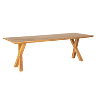 Oakdale Cross Leg Timber Dining Table 240cm