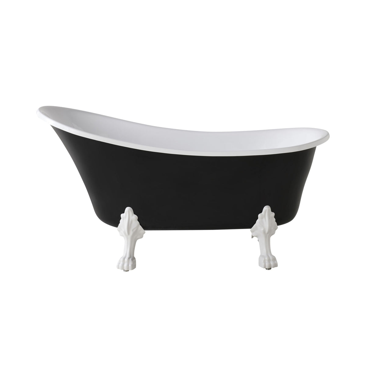 Alto Black Bath 1520mm with White Feet Package