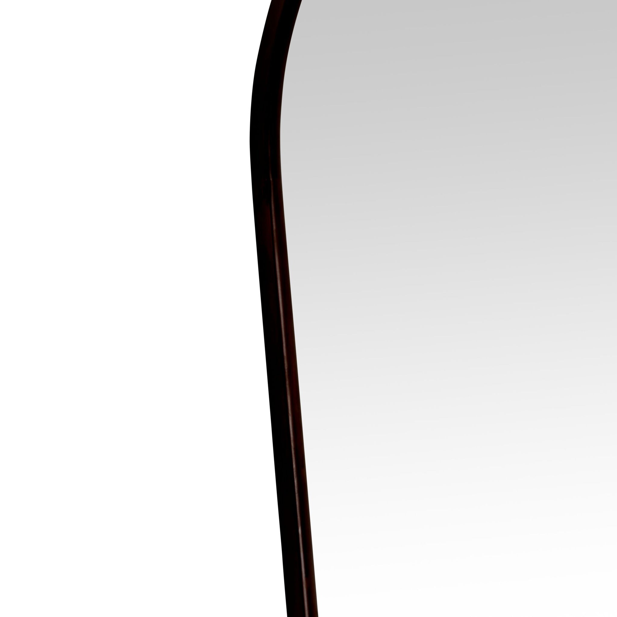 Walnut Wooden Arched Floor Mirror