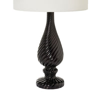 Bunbury Swirl Glass Table Lamp Black 67x37cm