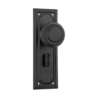 9634P Door Knob Edwardian Privacy Pair Matte Black H185xW60xP57mm