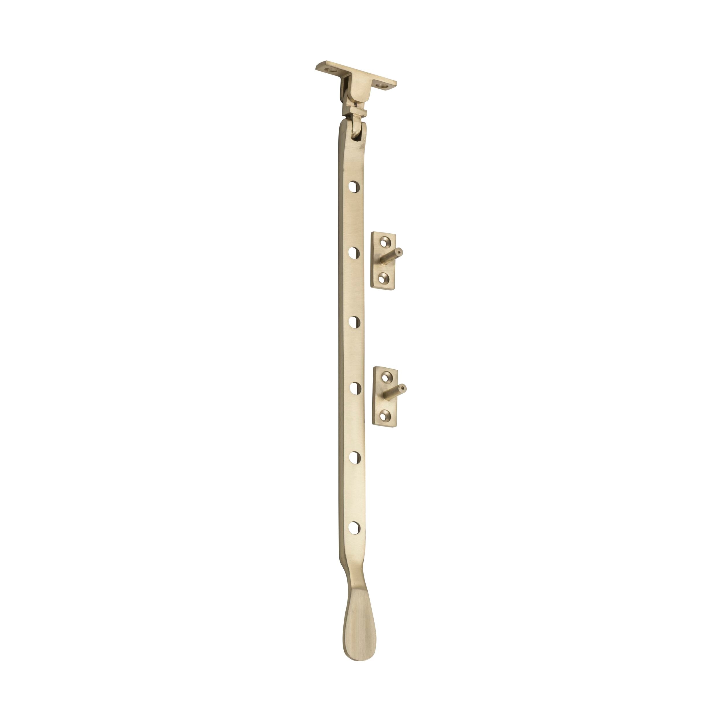 6654 Casement Stay Base Fix Large Satin Brass L300mm