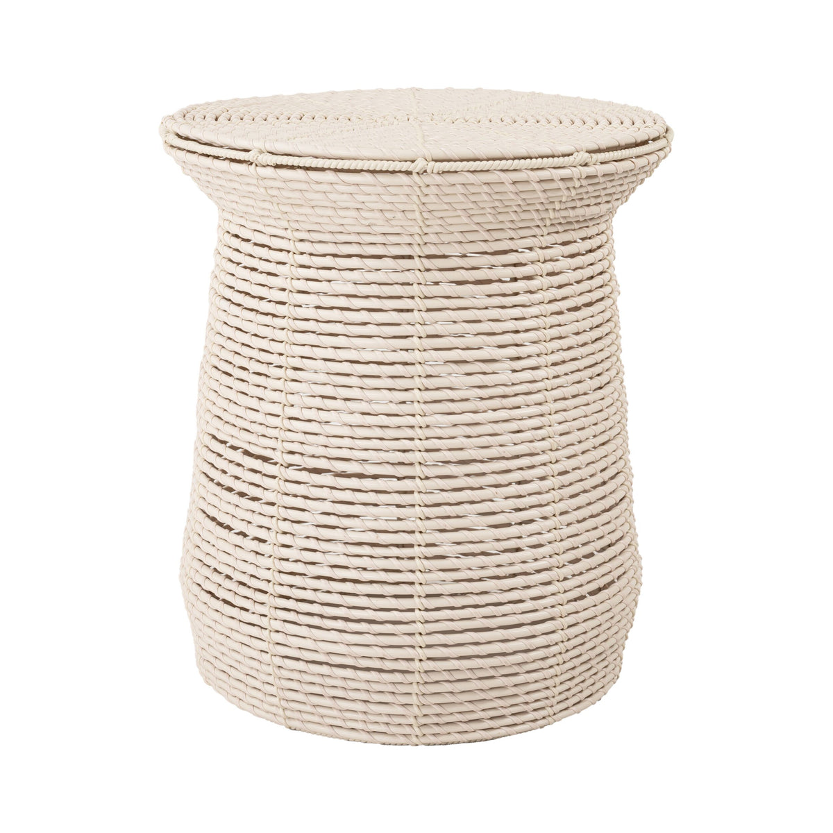 Solana Woven Side Table White Wash