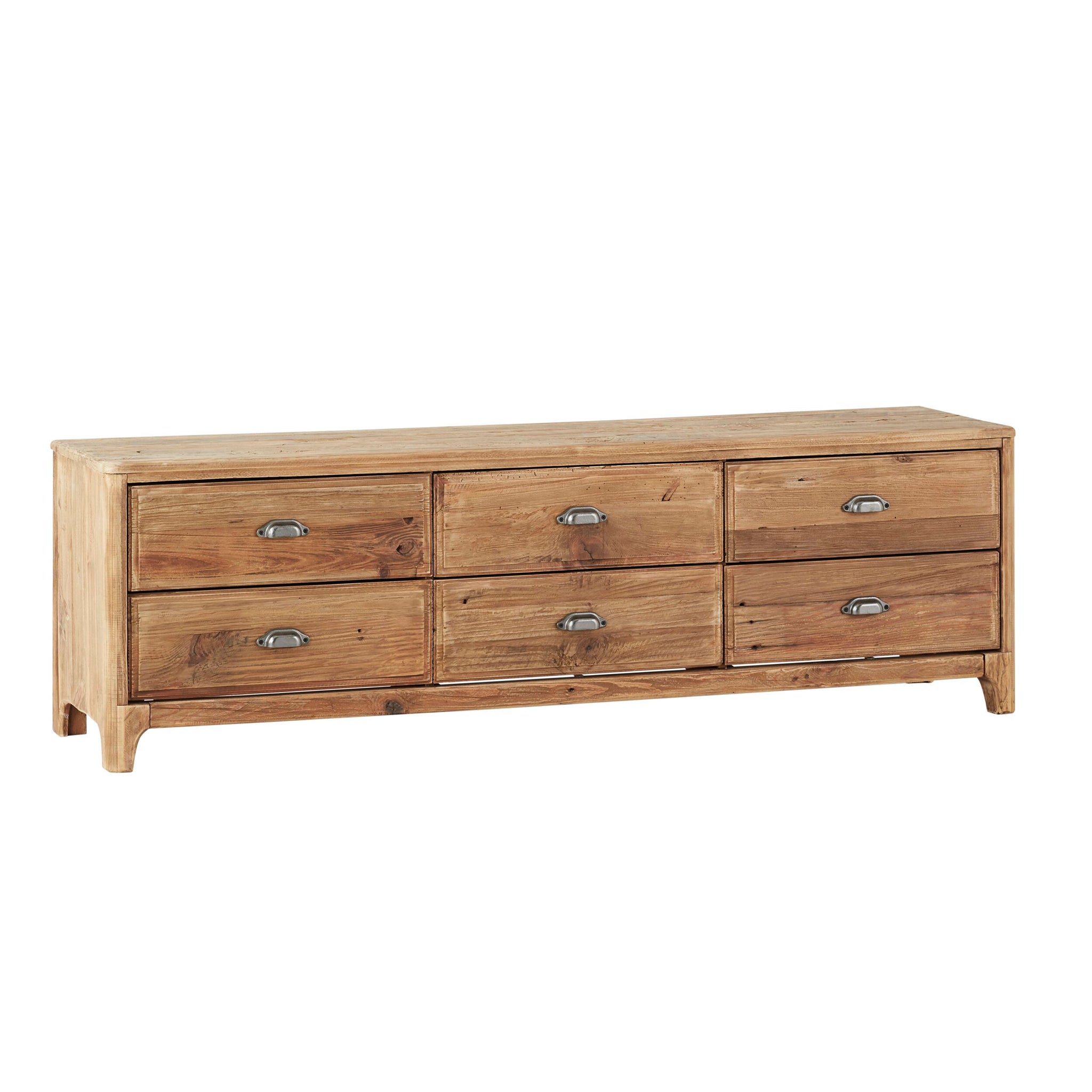 Kalise Reclaimed Timber 6 Drawer TV Unit