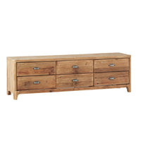 Kalise Reclaimed Timber 6 Drawer TV Unit