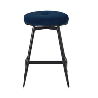 Ember Velvet Swivel Bar Stool Navy