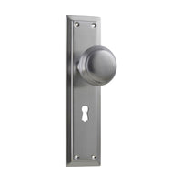 0885 Door Knob Richmond Lock Pair Satin Chrome H200xW50xP62mm