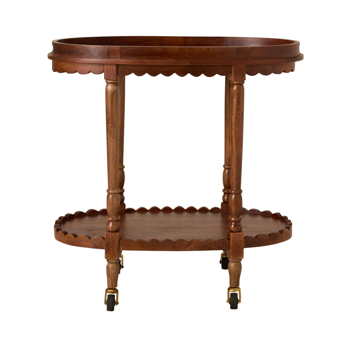 Sati Scalloped Wooden Trolley