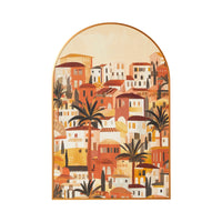 Window View Arch Framed Canvas 60x90cm