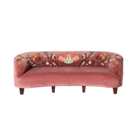 Freya Embroidered Sofa Rose Pink Velvet