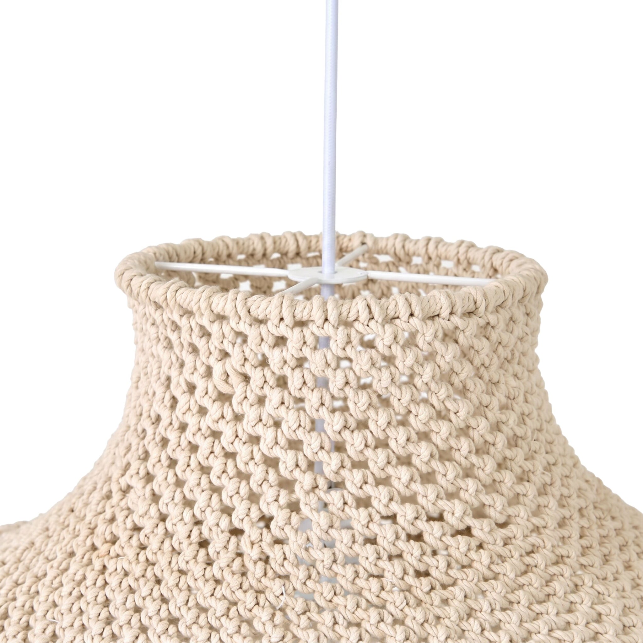 Julio Cotton Rope Pendant White 50x30cm - SHADE ONLY