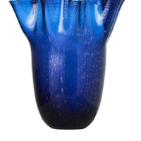 Wavy Glass Vase Sapphire Large
