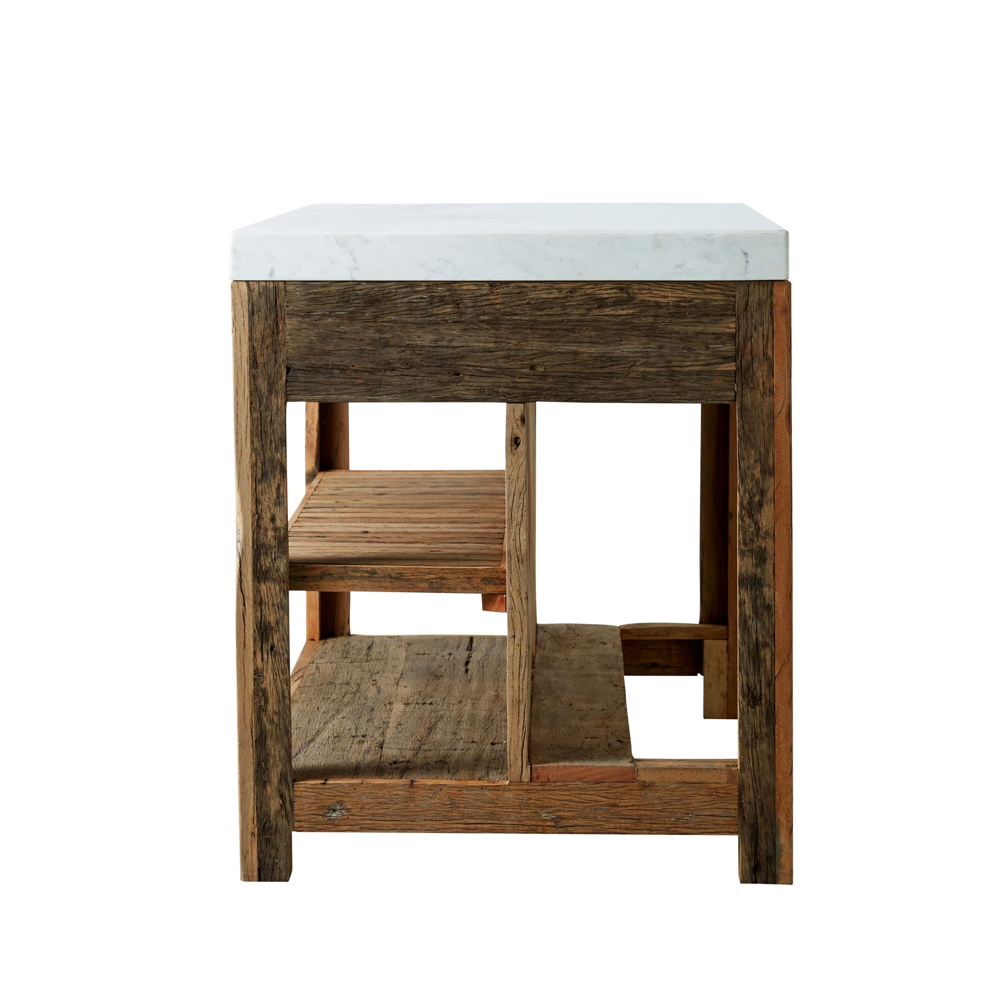 Valaro 150 Marble & Reclaimed Timber Double Kitchen Workbench