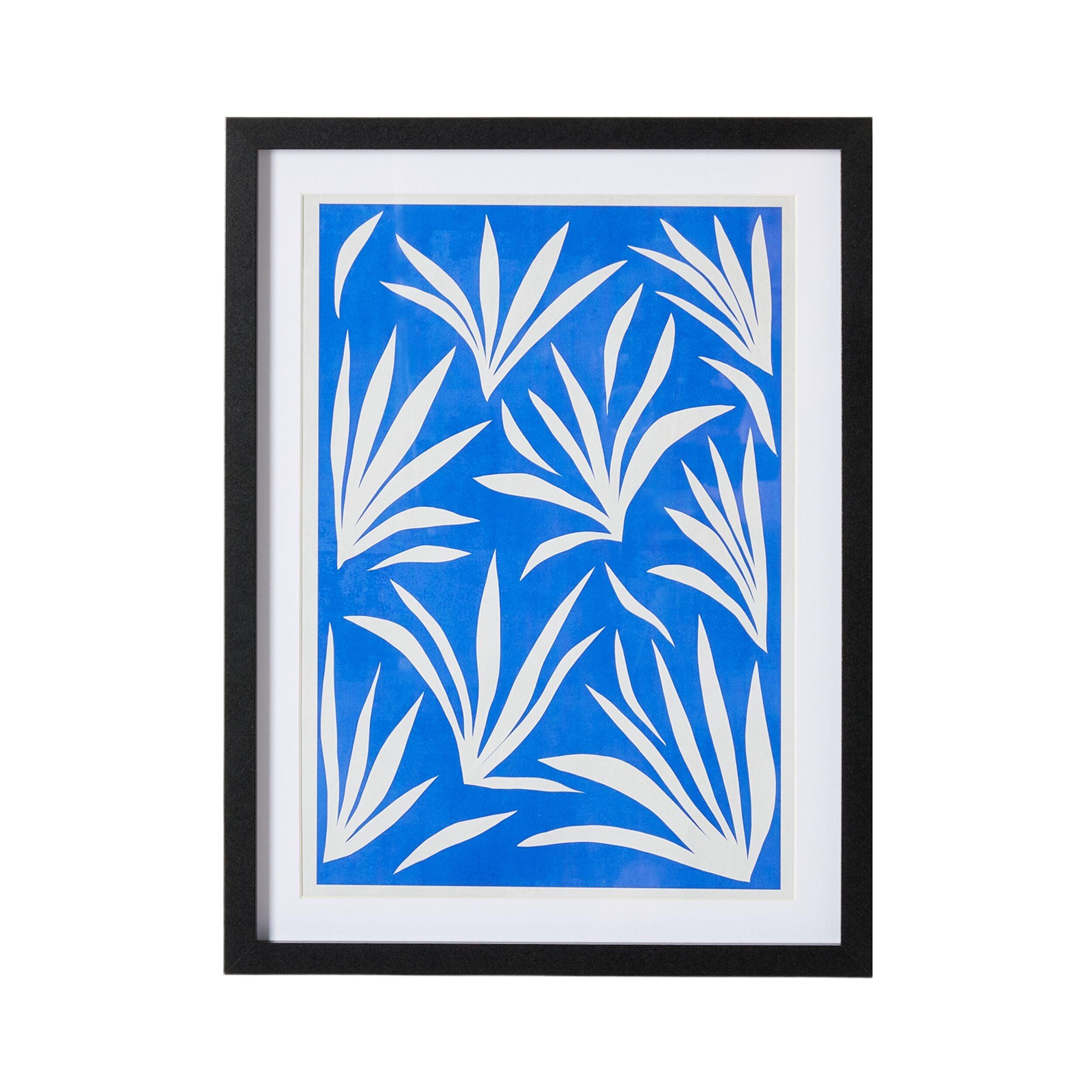 Fans in Blue Framed Print 30x40cm