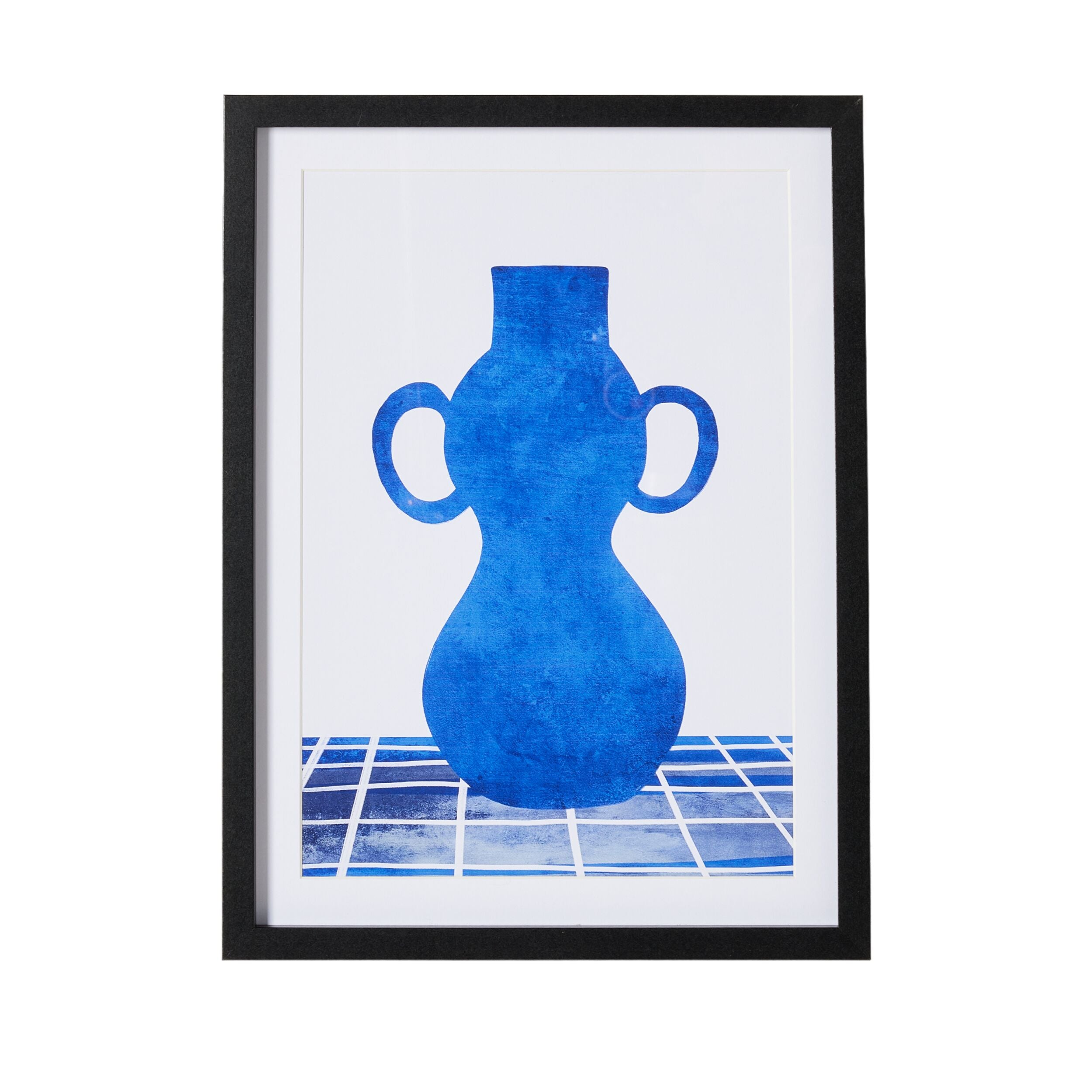 Vase in Blue Framed Print 30x40cm