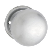 0999 Door Knob Plain Round Rose Pair Satin Chrome D54xP53mm BP54mm