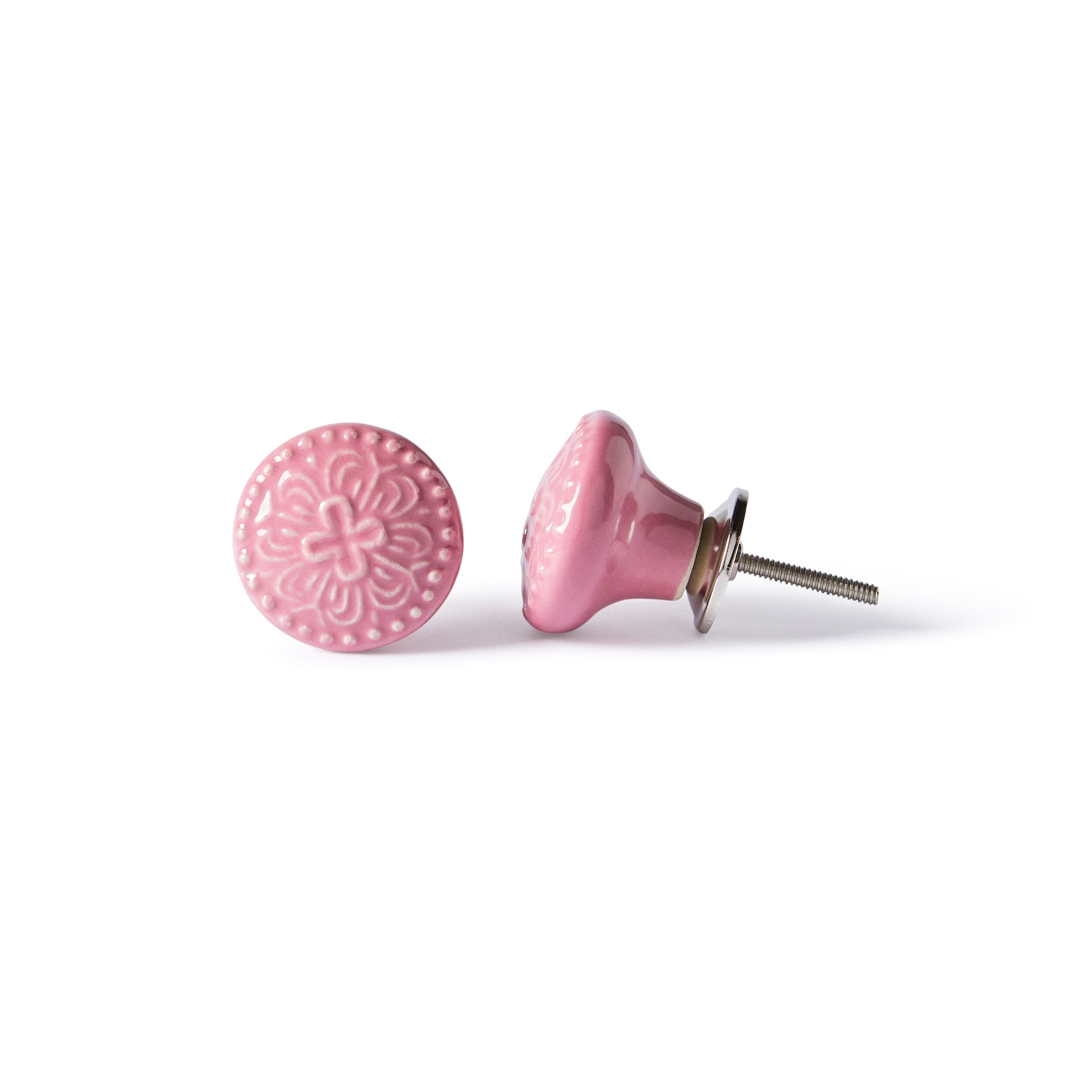 Fleur Ceramic Pink Knob 4.5cm