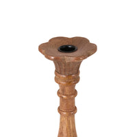 Sati Scalloped Wooden Candle Holder Large