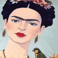 Frida Embroidered Velvet Round Cushion