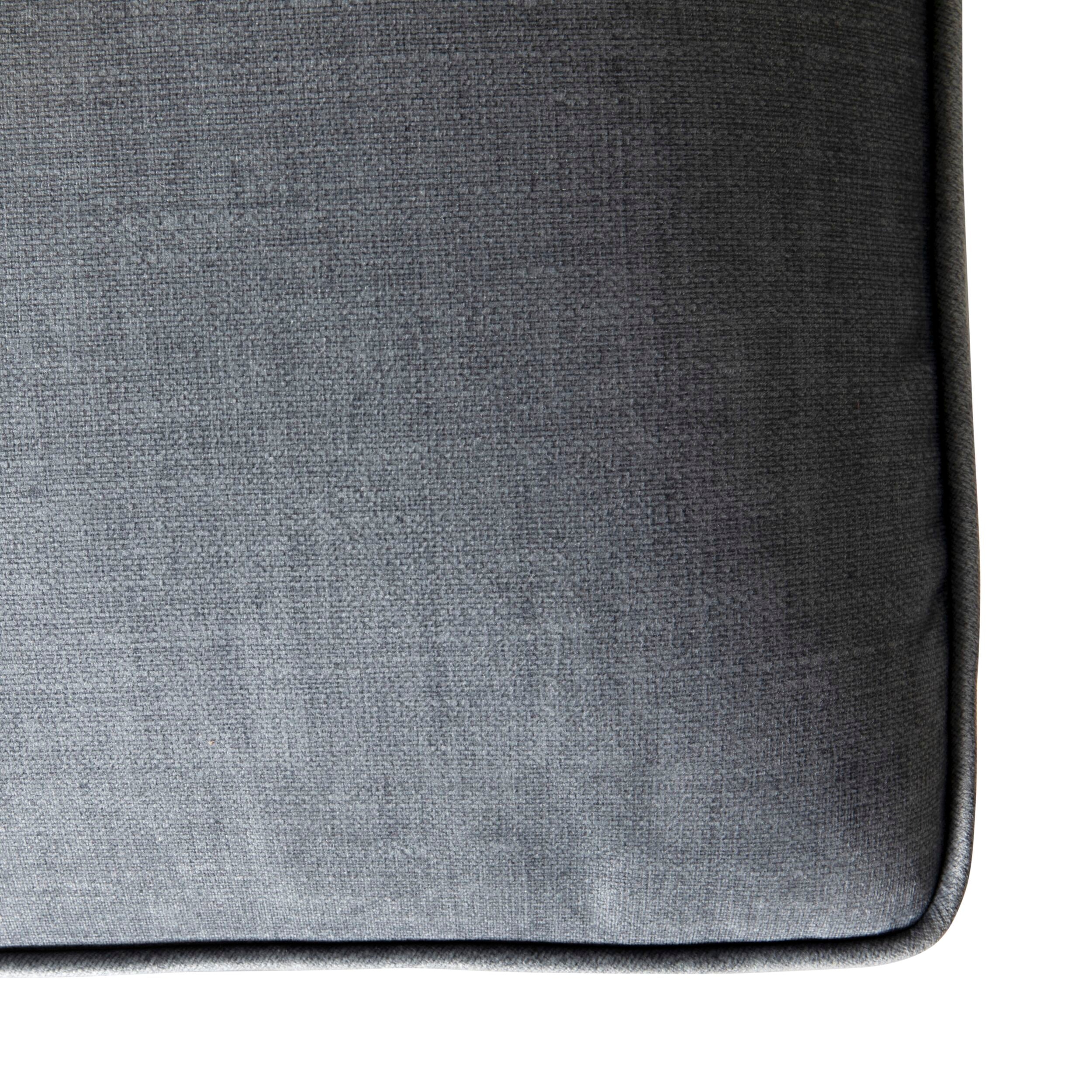 Lisette Luxe Velvet Ottoman Storm Grey C-012